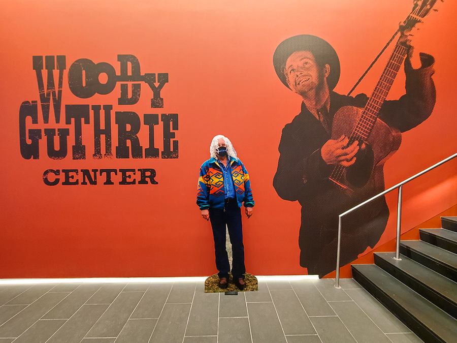 Woody Guthrie Center Dibond custom cut standup.