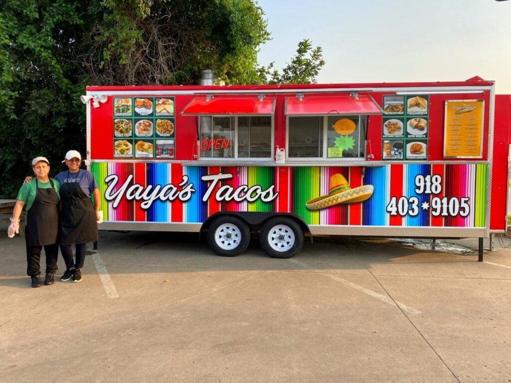 Food truck wrap. Yayas tacos truck wrap.