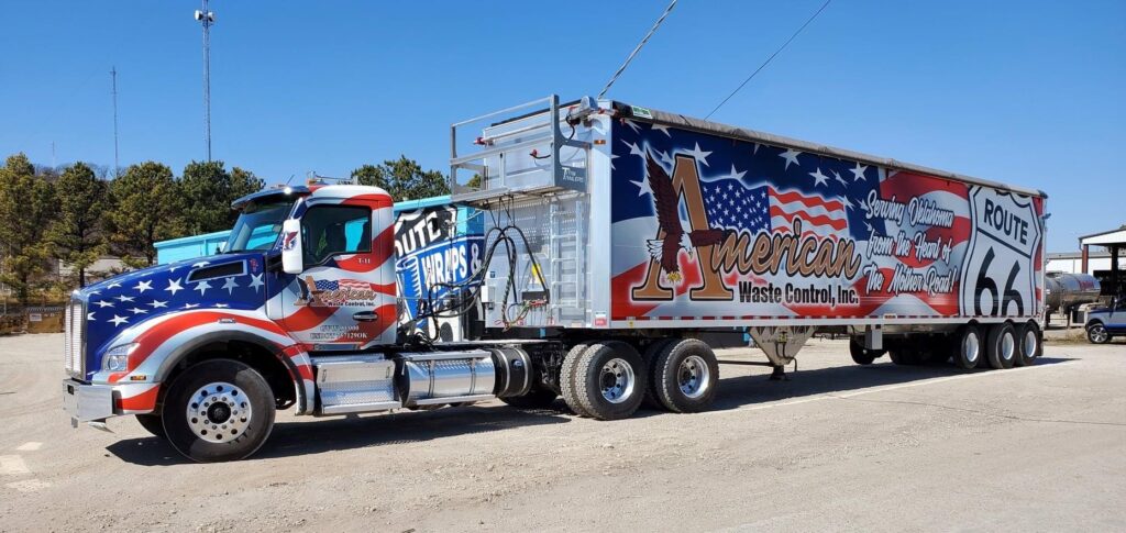 American Waste Control Truck and Trailer Wrap.